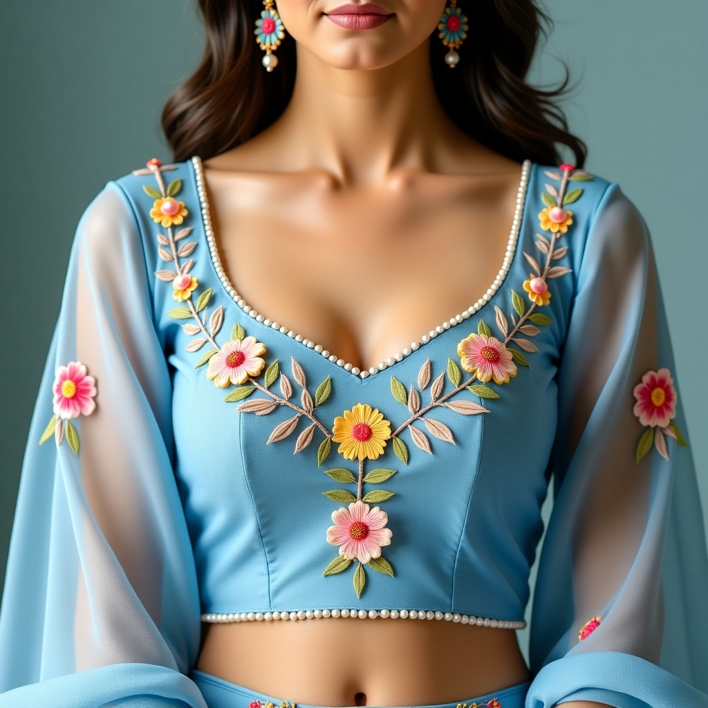 AI Golden Petal Signature Women's Blouse