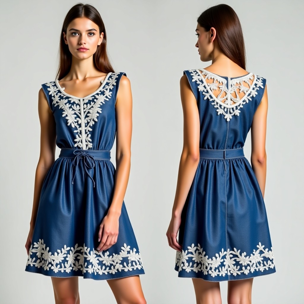 Royal Daisy Blossom Skater Dress