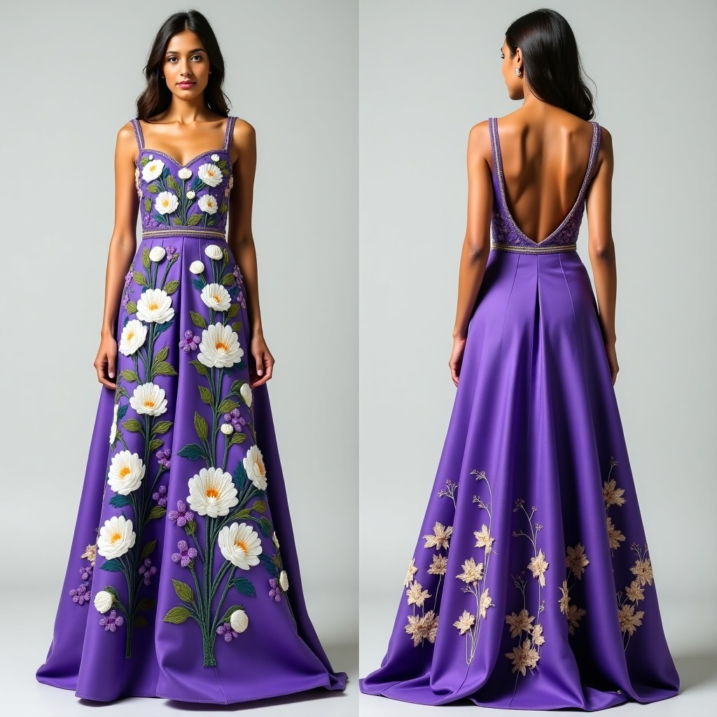 Luxury Floral Garden Skater Dress