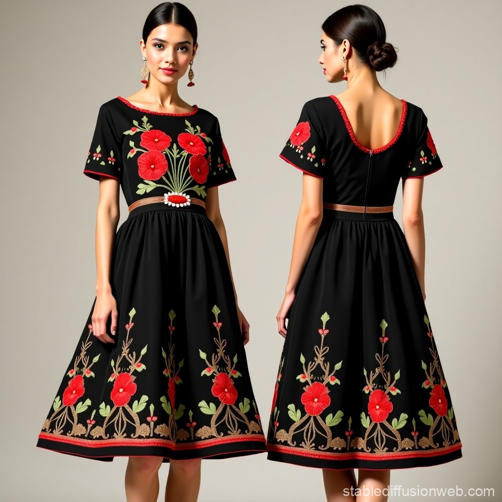 Royal Meadow Floral Skater Dress