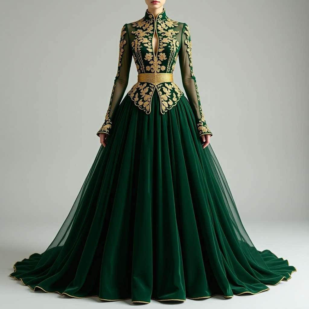 Burgundy Royal Blossom Gown