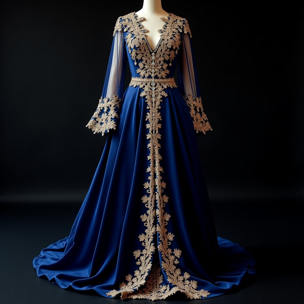 Imperial Floral Victorian Evening Gown