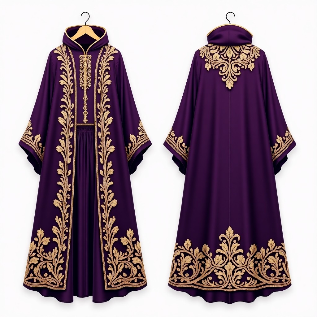 Golden Scroll Royal Open Front Abaya