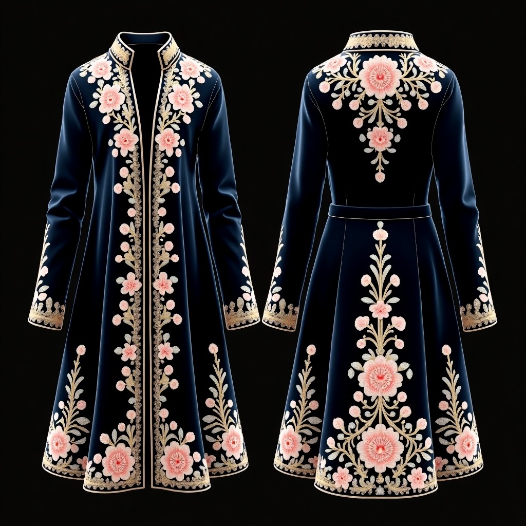 Black Blossom Garden Maxi Abaya
