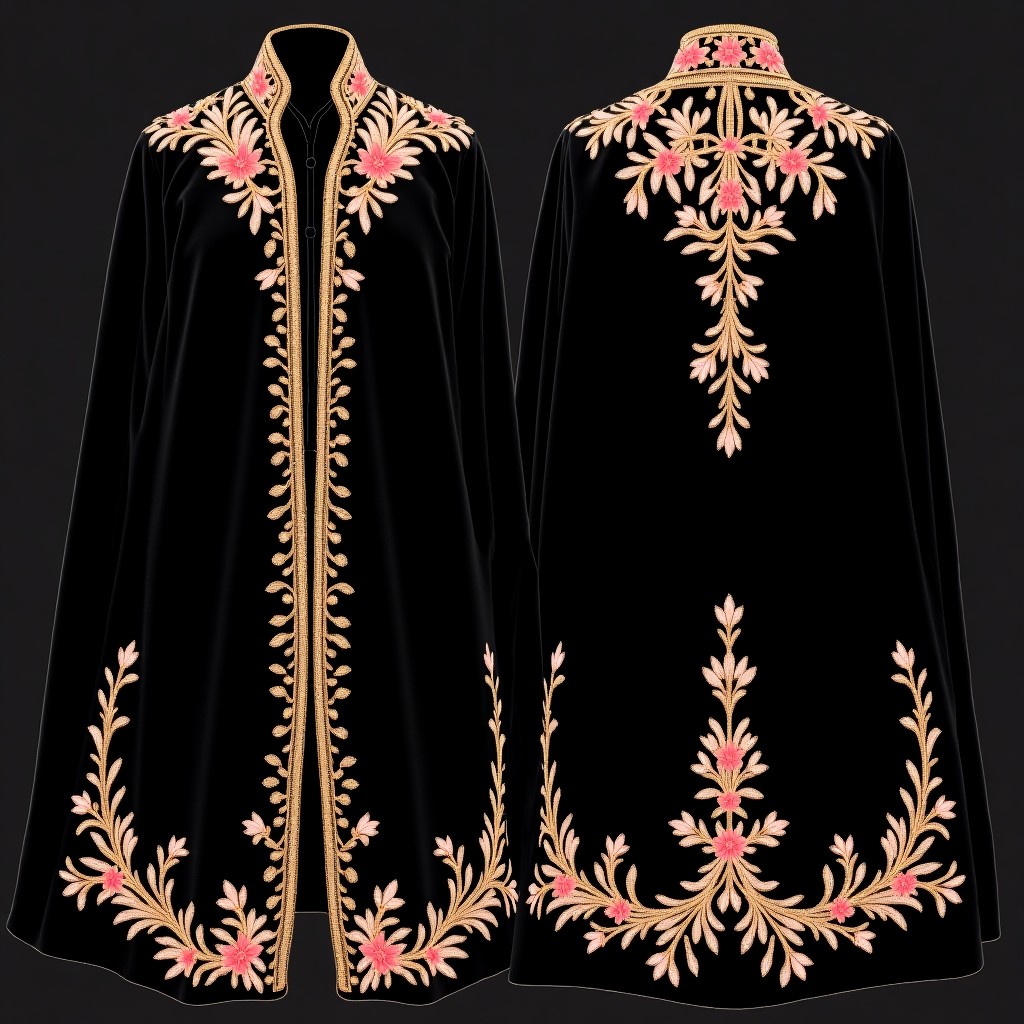 Royal Purple Blossom Embroidered Abaya