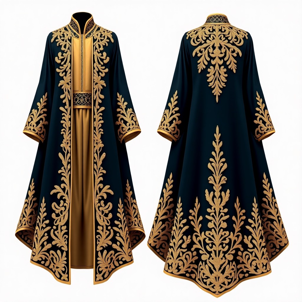 Elegant Floral Nightfall Maxi Abaya