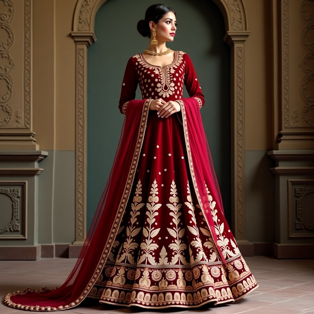 Elegant Golden Heritage Lehenga