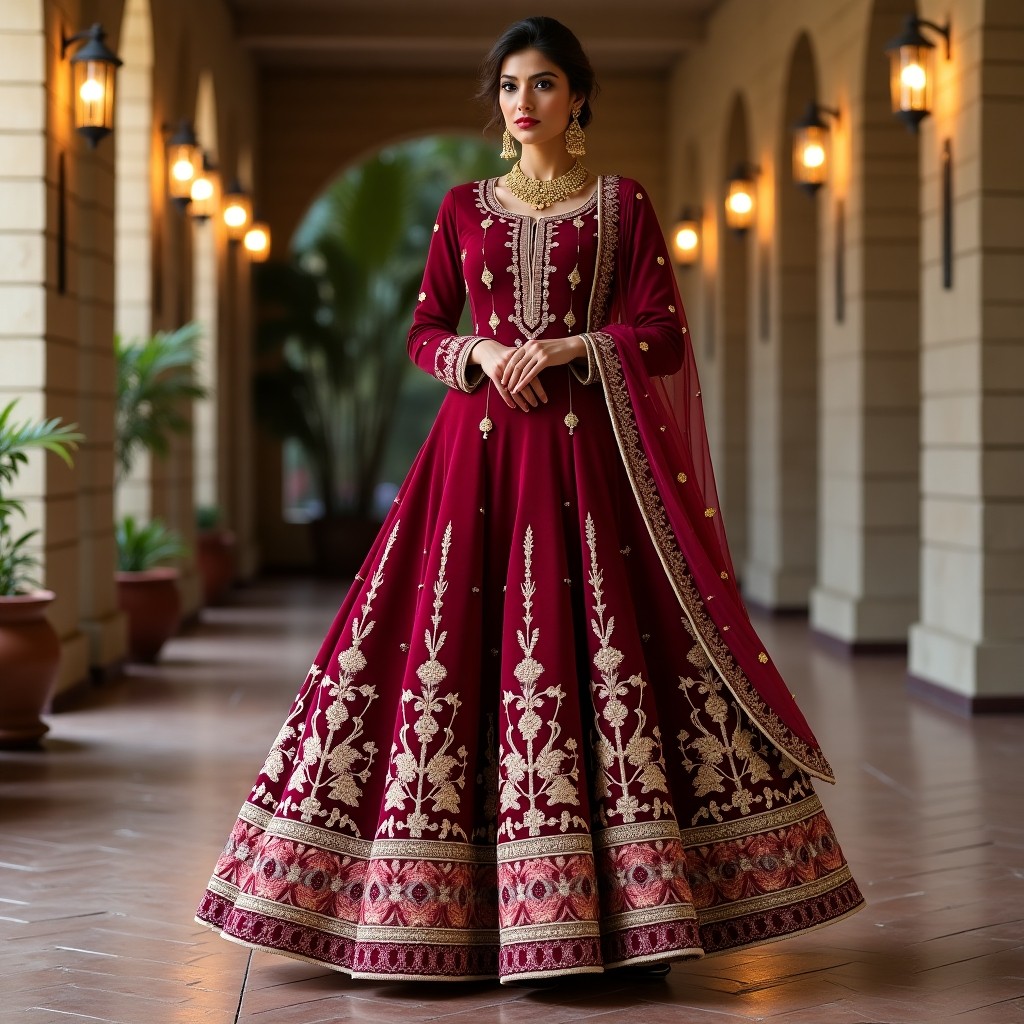 Golden Royal Floral Couture Lehenga