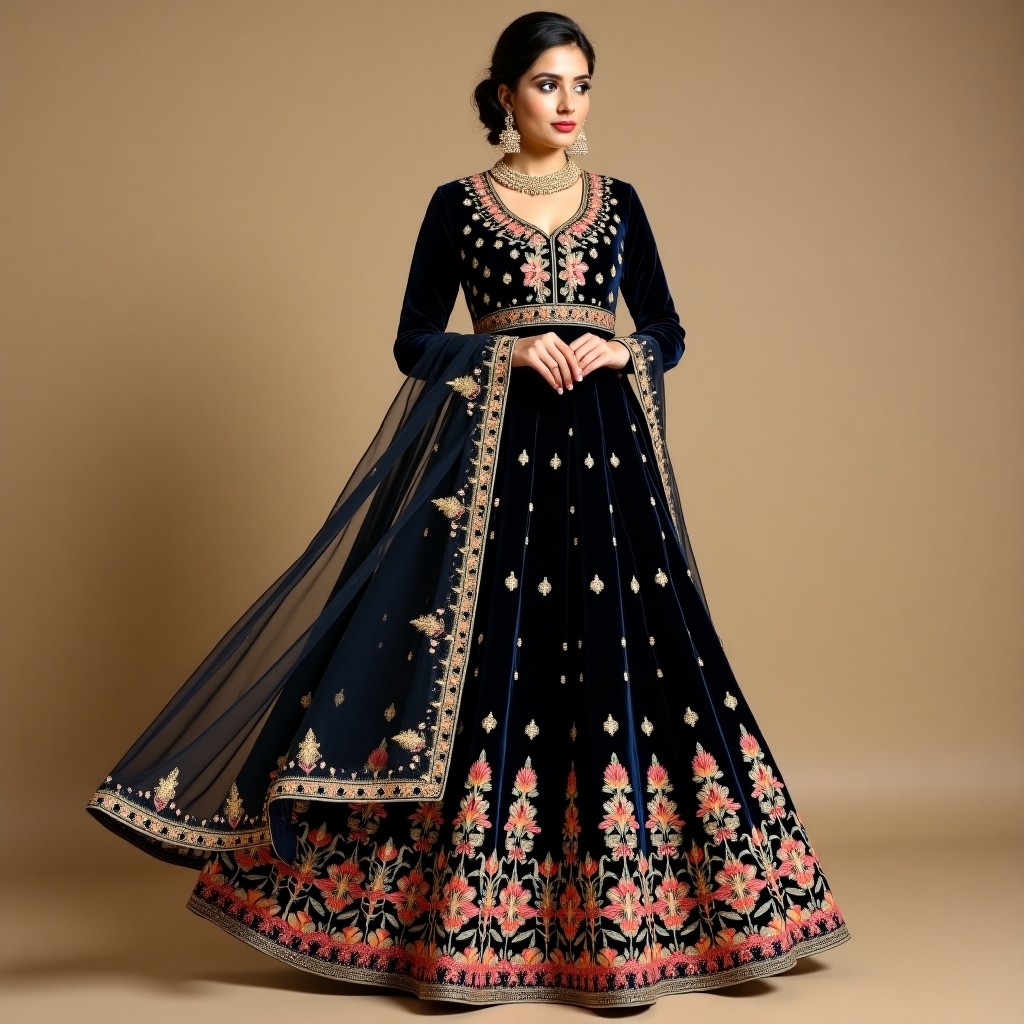 Elegant Royal Floral Ensemble Lehenga
