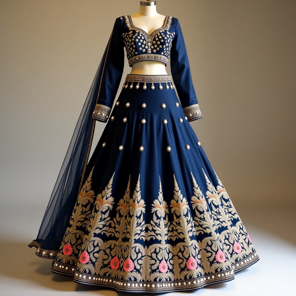 Royal Golden Floral Celebration Lehenga