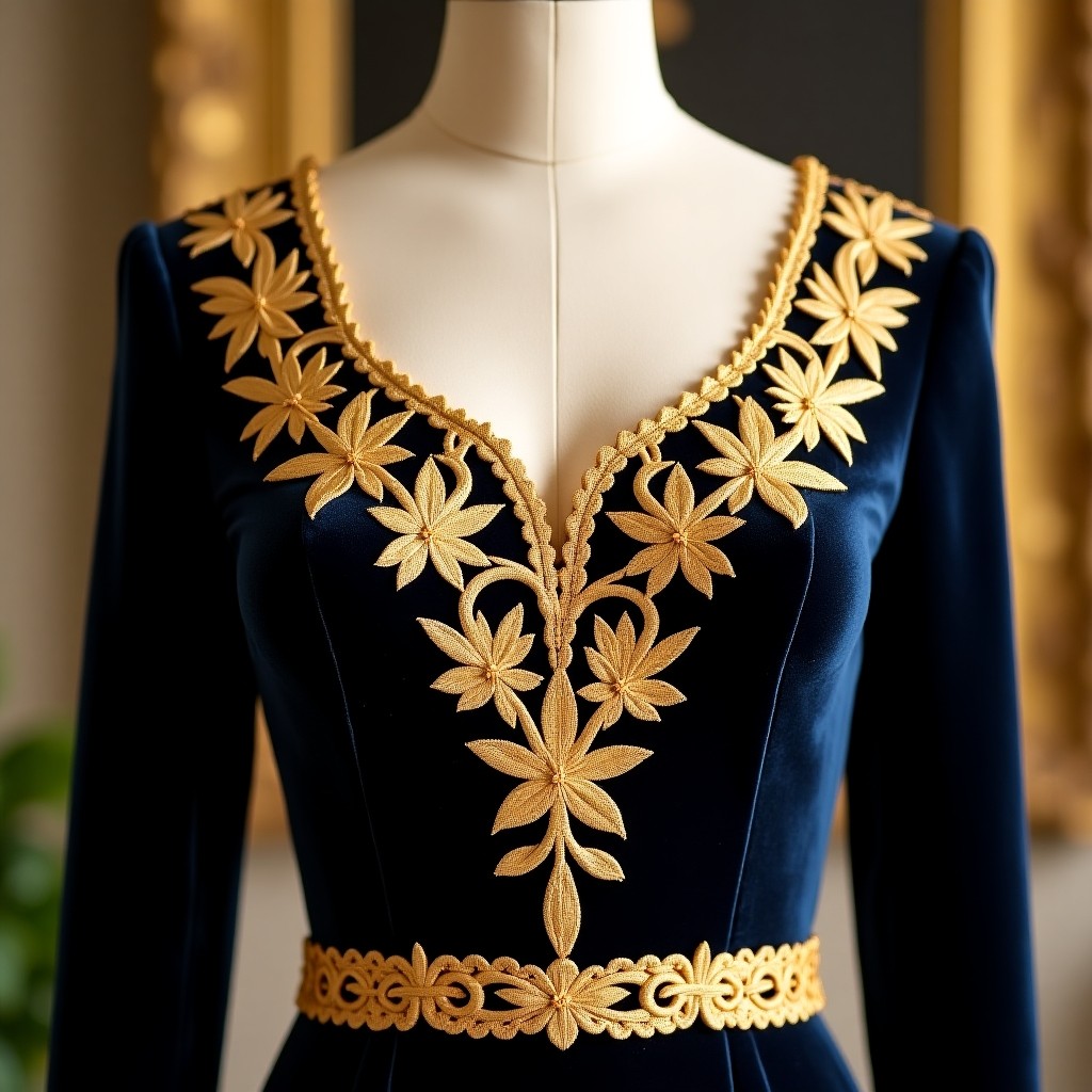 Royal Blossom European Embroidered Dress