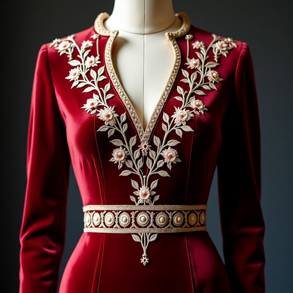 Golden Heritage Court Neck Dress