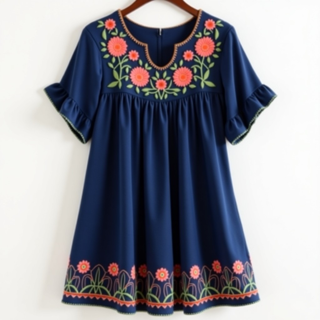 Charming Bohemian Embroidery Boutique Dress