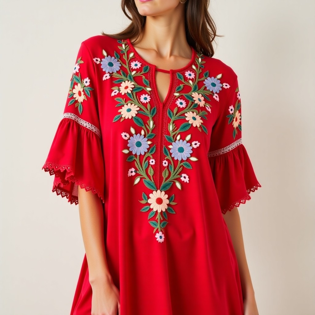 Bohemian Wild Blossom Embroidery Dress
