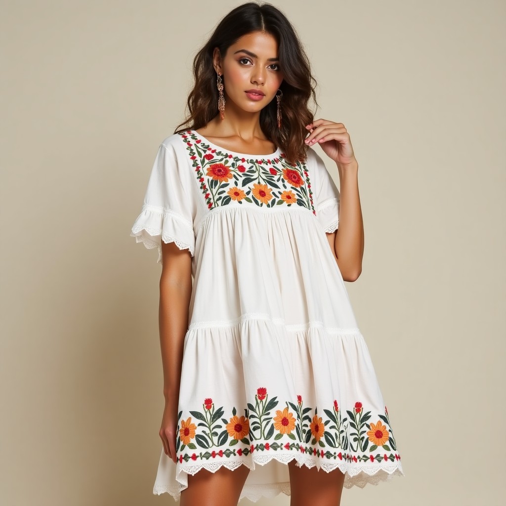 Boho Botanical Elegance Fashion Dress