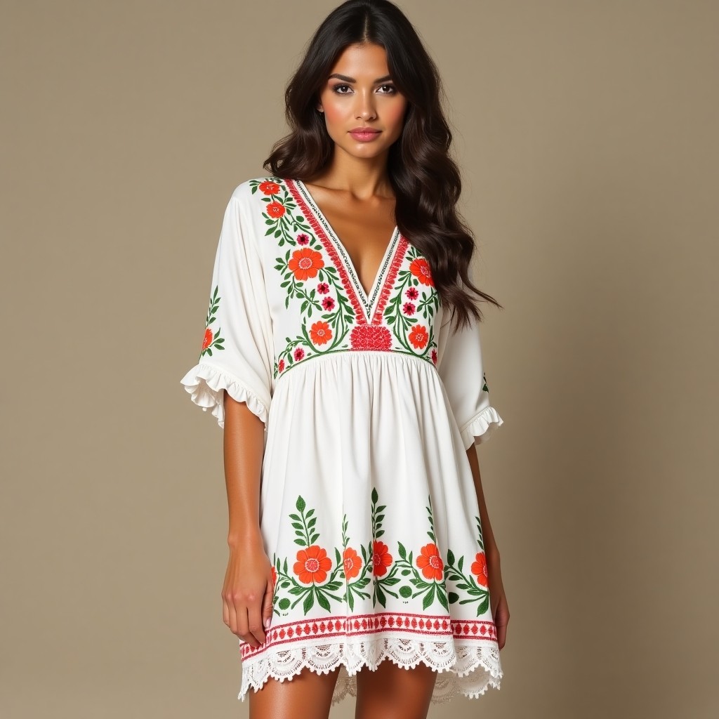 Graceful Bohemian Floral Dress Design