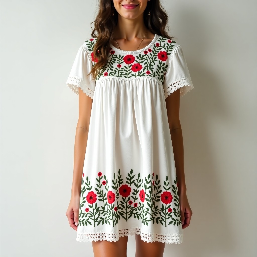 Contemporary Bohemian Floral Fashion Dress