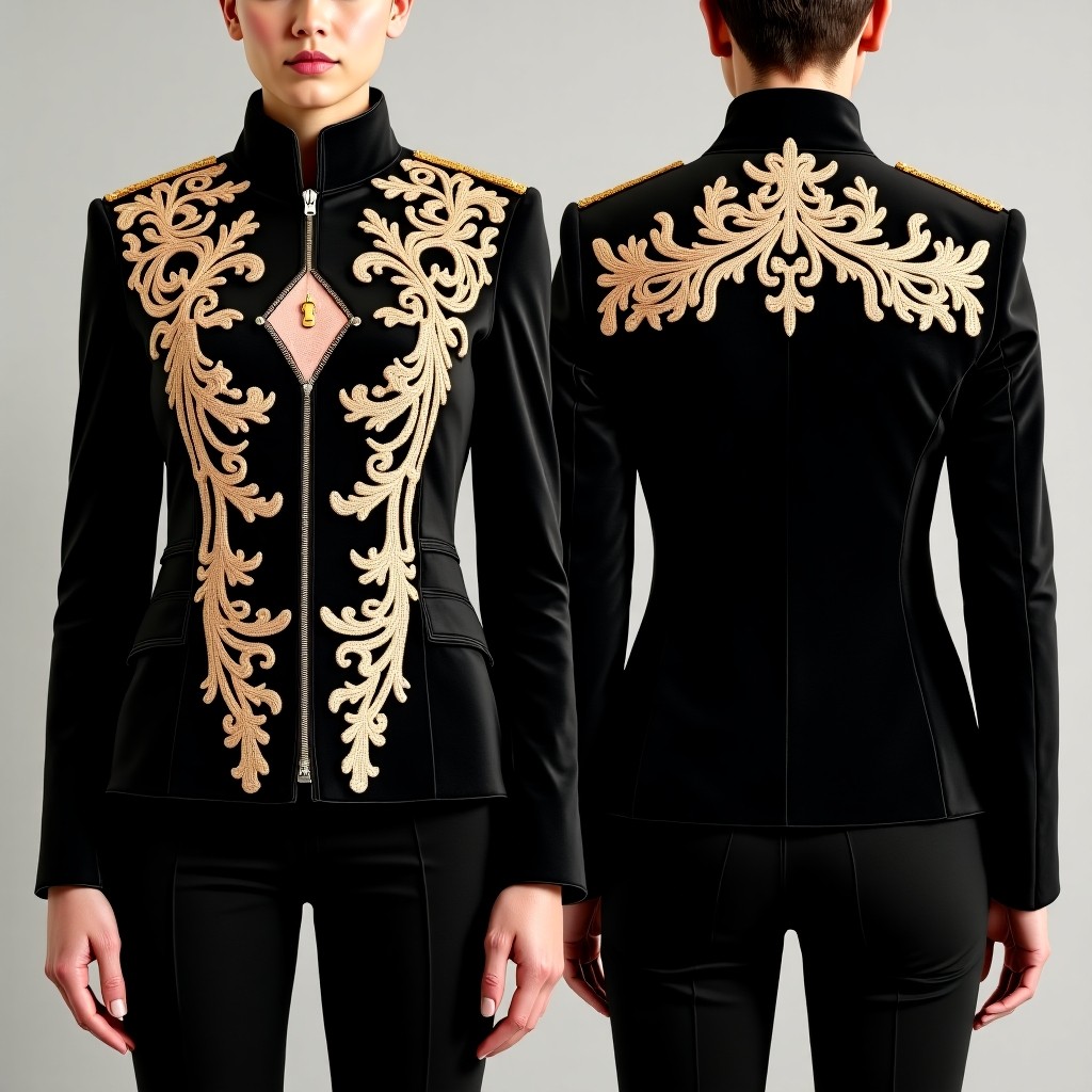 Fancy Embroidered Jacket Dress