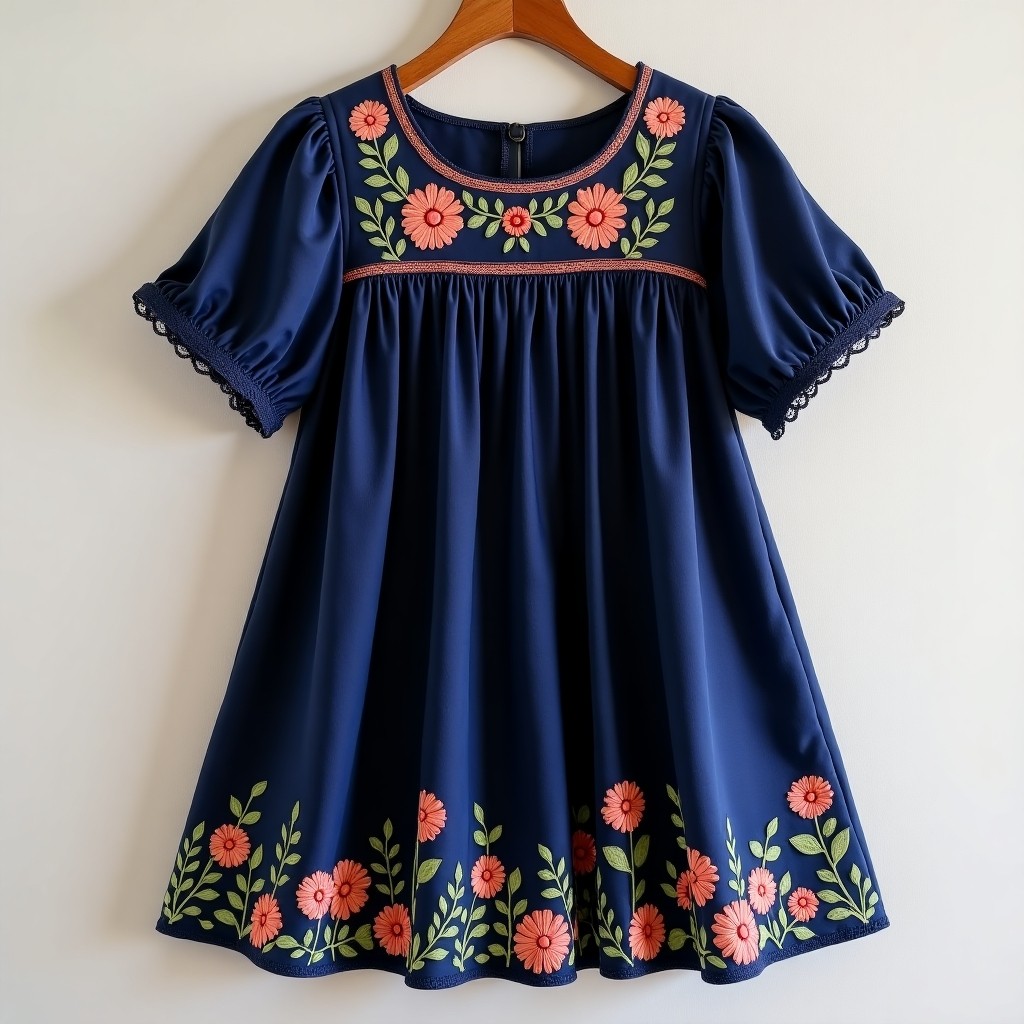 Boho Botanical Trail Embroidered Maxi Dress
