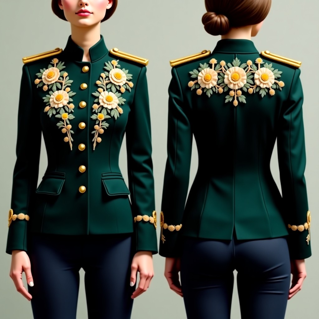 Fancy Ornamental Embroidered Jacket Dress
