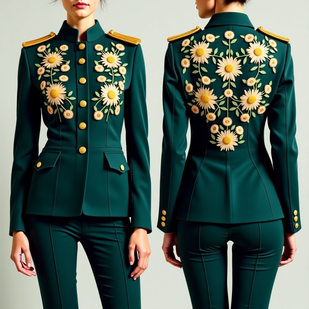 Elegant Baroque Vinework Embroidered Jacket