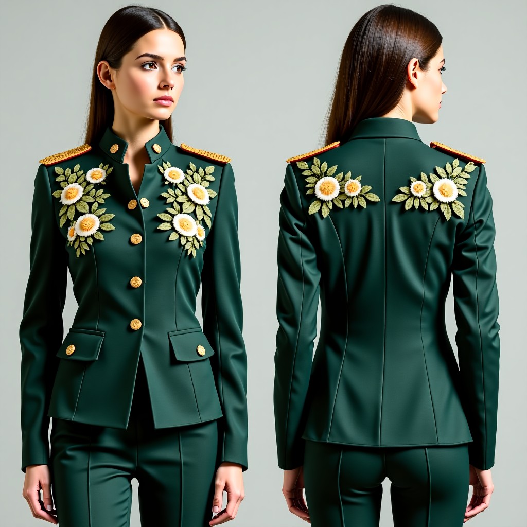 Elegant Baroque Floral Fashion Jacket