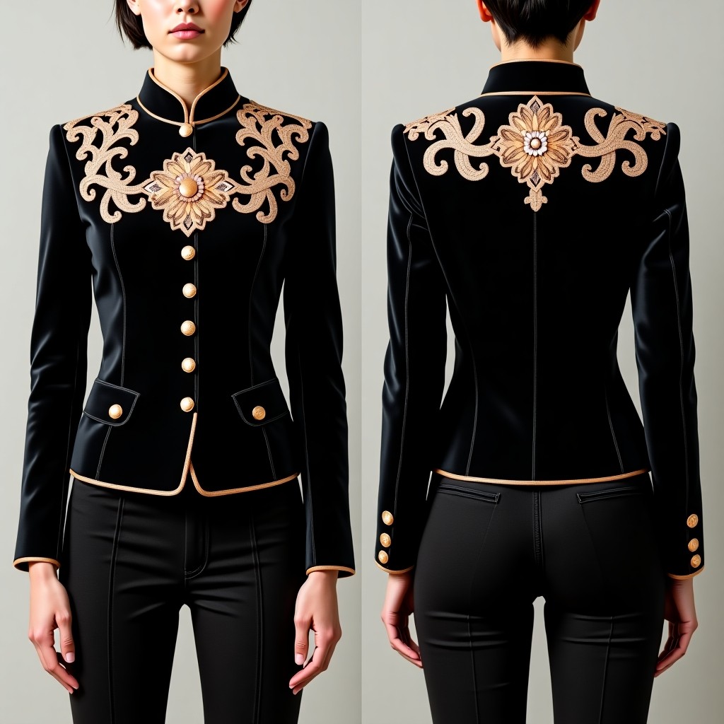 Fancy Botanical Crest Jacket Dress