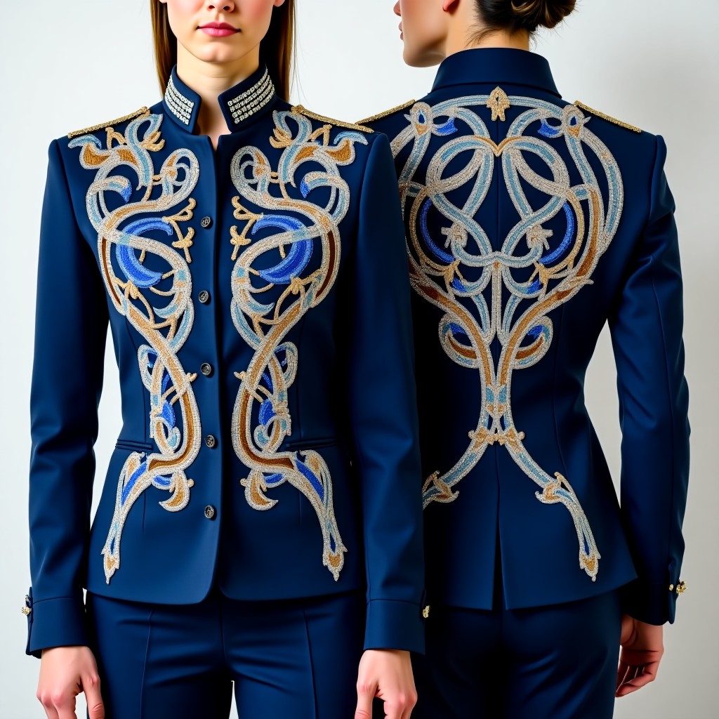 Fancy Royal Scroll Collar Jacket