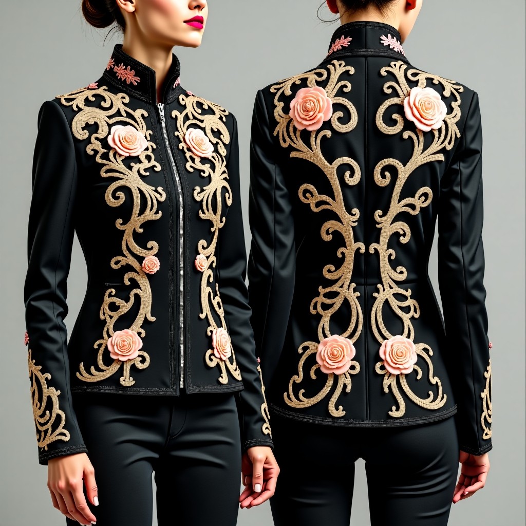 Luxury Ornate Floral Jacket Dress