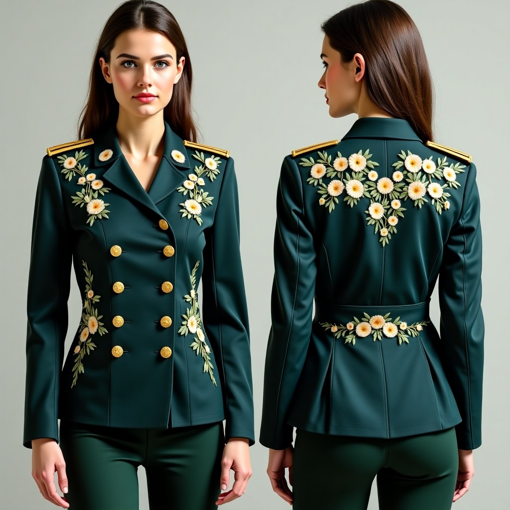 Ornate Vine Border Jacket Dress