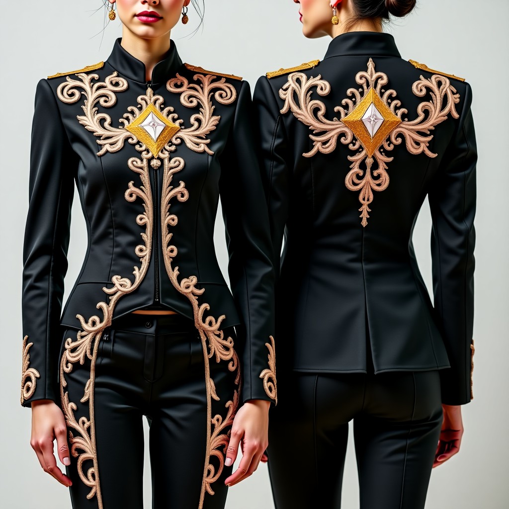 Luxury Filigree Floral Fashion Jacket