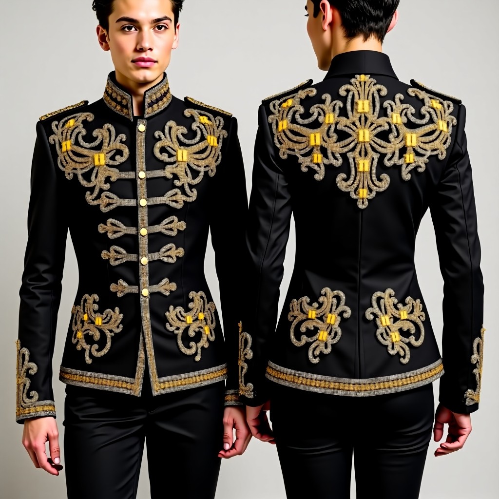 Elegant Royal Branch Embroidered Jacket