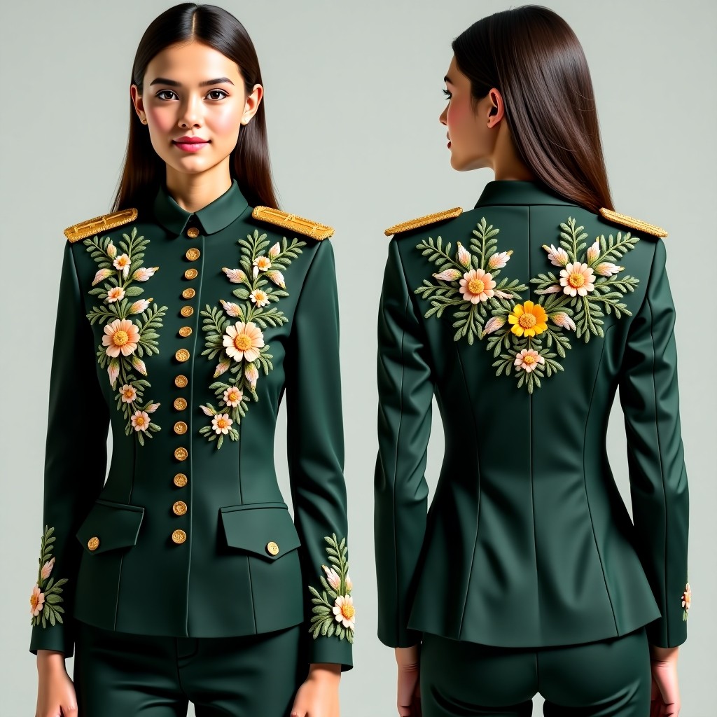 Elegant Botanical Filigree Fashion Jacket