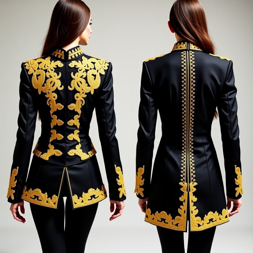 Fancy Floral Arabesque Jacket Dress