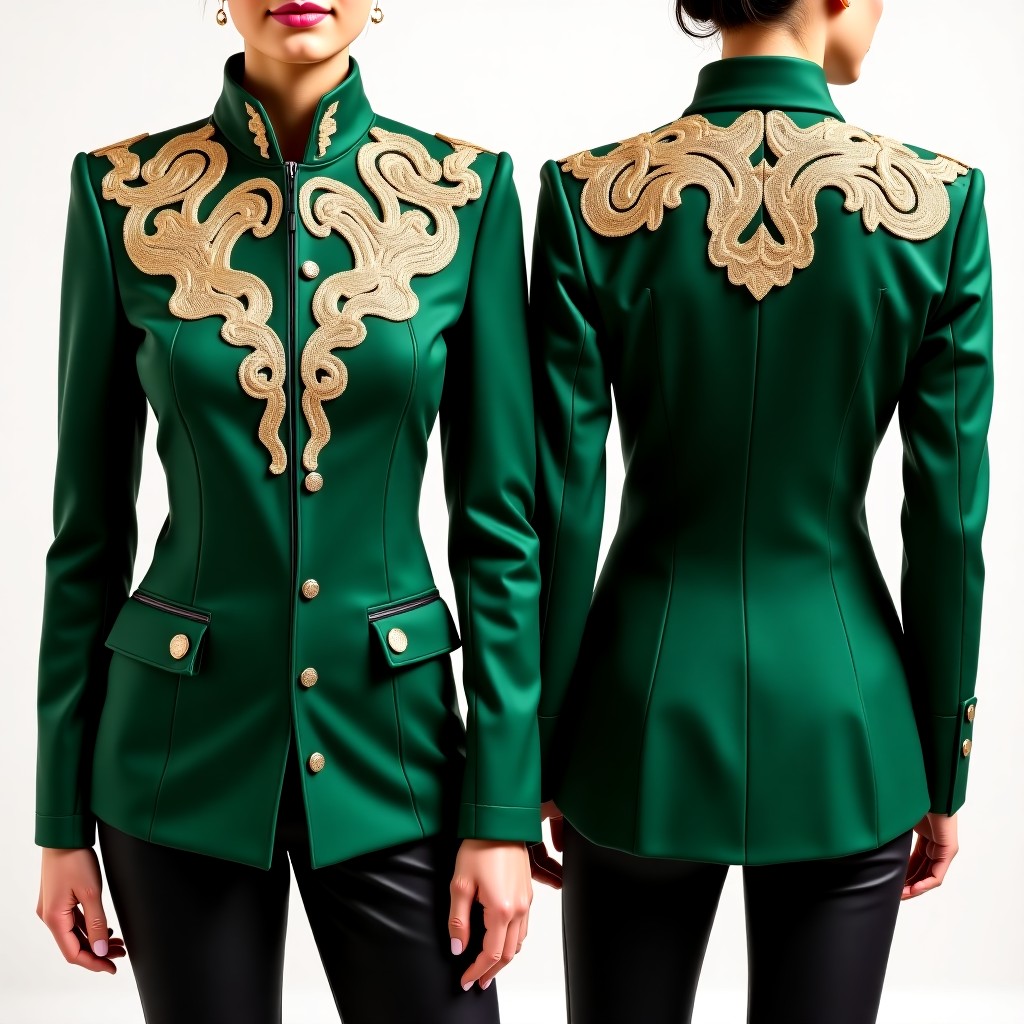 Royal Scrollwork Tailored Jacket Dress