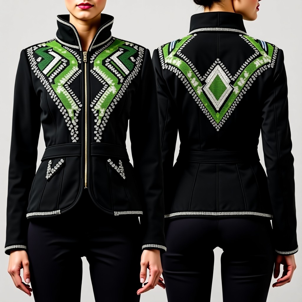 Luxury Ornamental Floral Collar Jacket