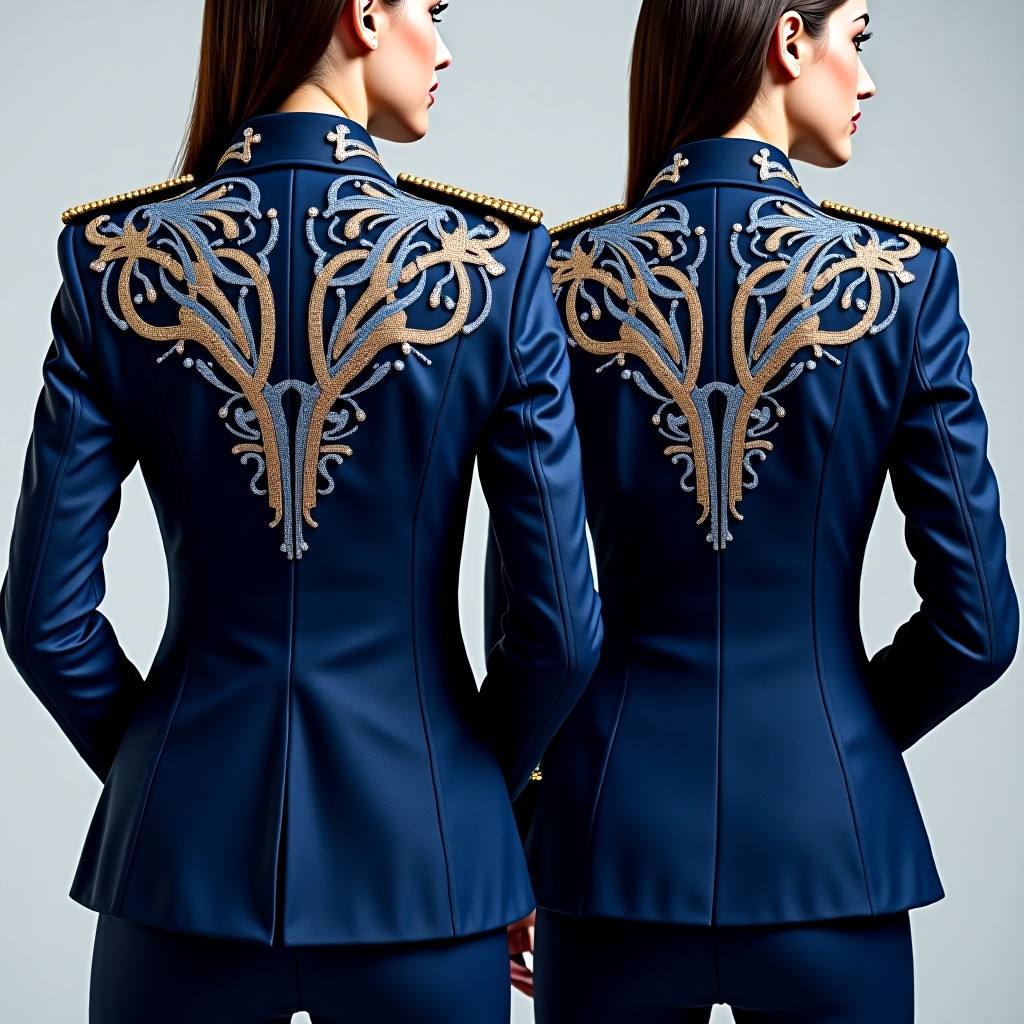 Luxury Royal Floral Crest Jacket Dress