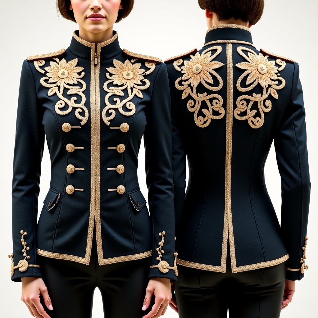 Premium Ornamental Embroidered Jacket Dress