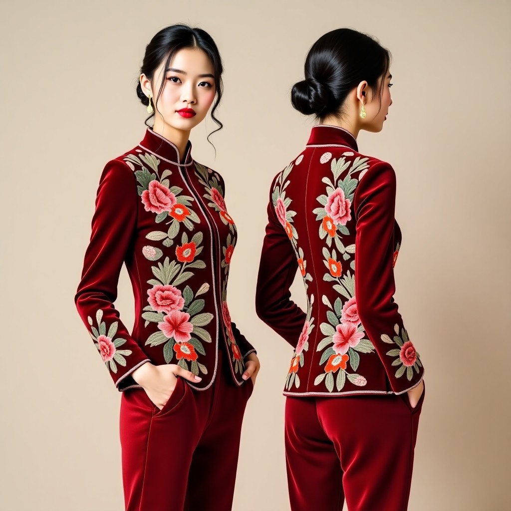 Luxury Floral Embroidered Blazer