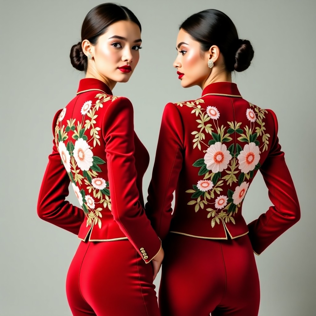 Luxury Floral Front Embroidered Blazer