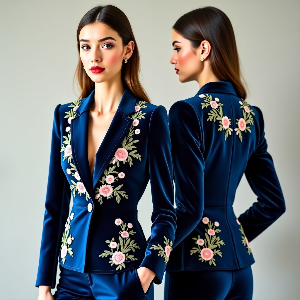 Premium Full Front Embroidered Blazer