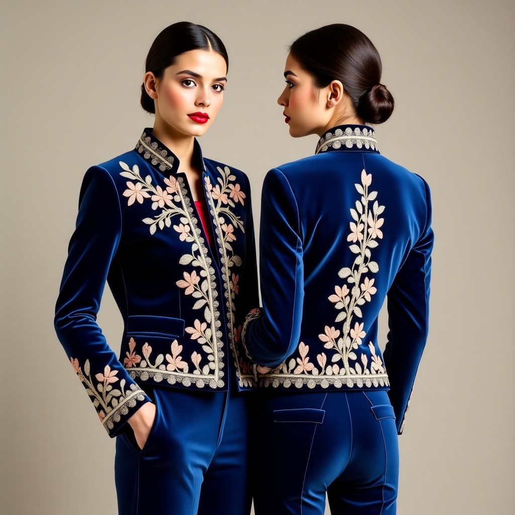 Luxury Botanical Couture Blazer