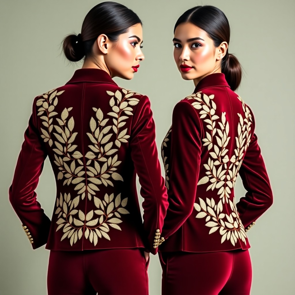 Elegant Botanical Embroidered Blazer