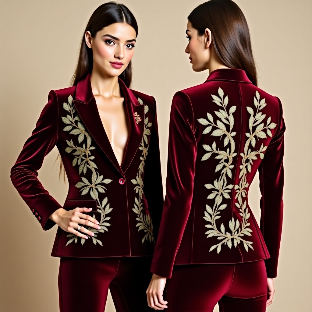 Couture Botanical Embroidered Blazer