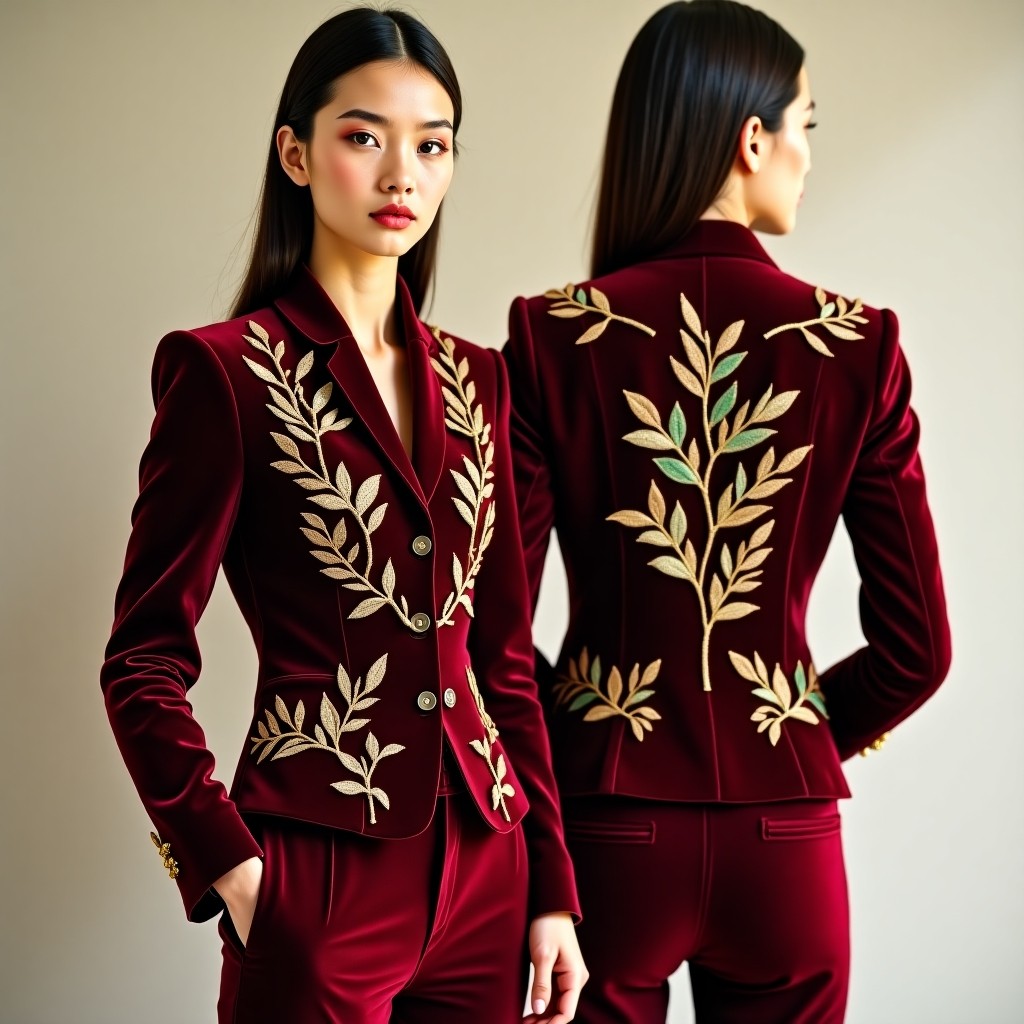 Elegant Floral Tailored Blazer
