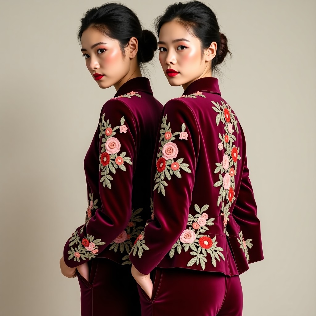 Designer Floral Sleeve Embroidered Blazer