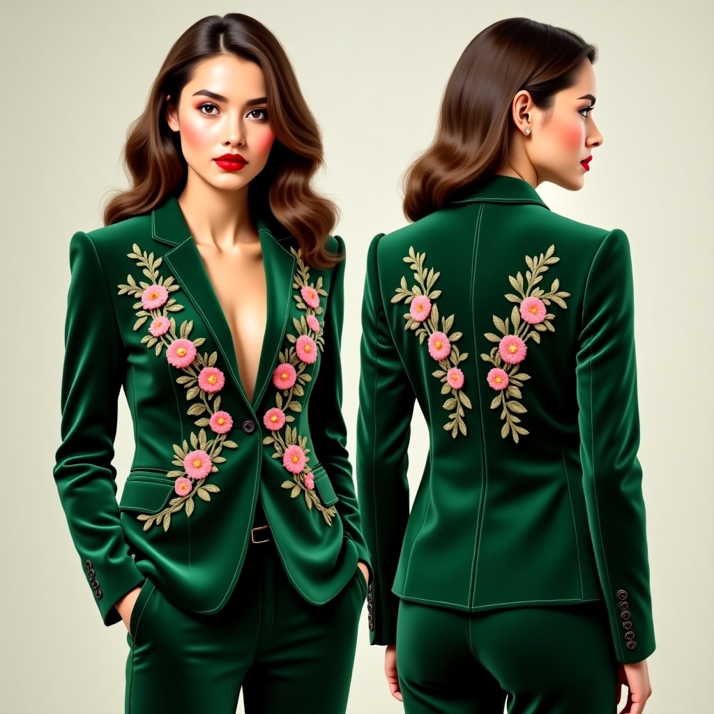 Artistic Floral Couture Blazer