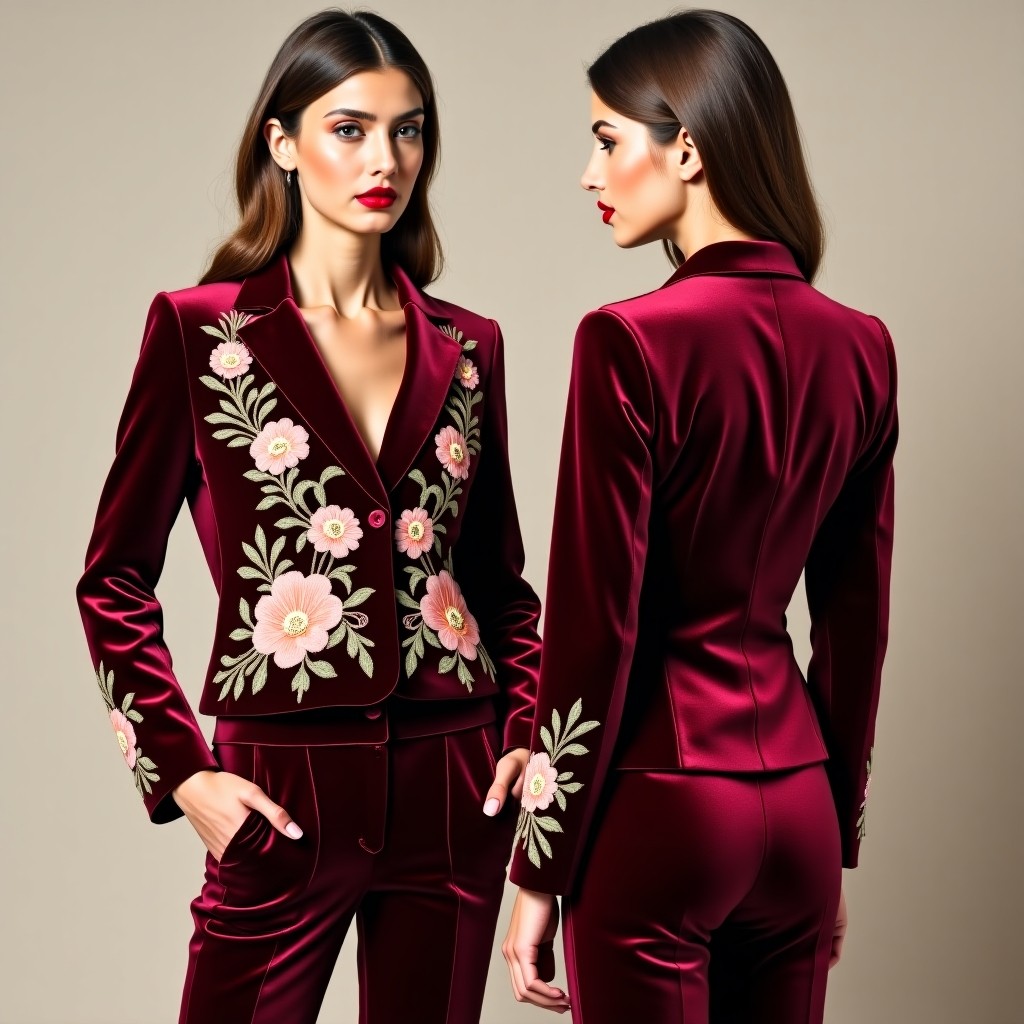 Elegant Embroidered Lapel Blazer