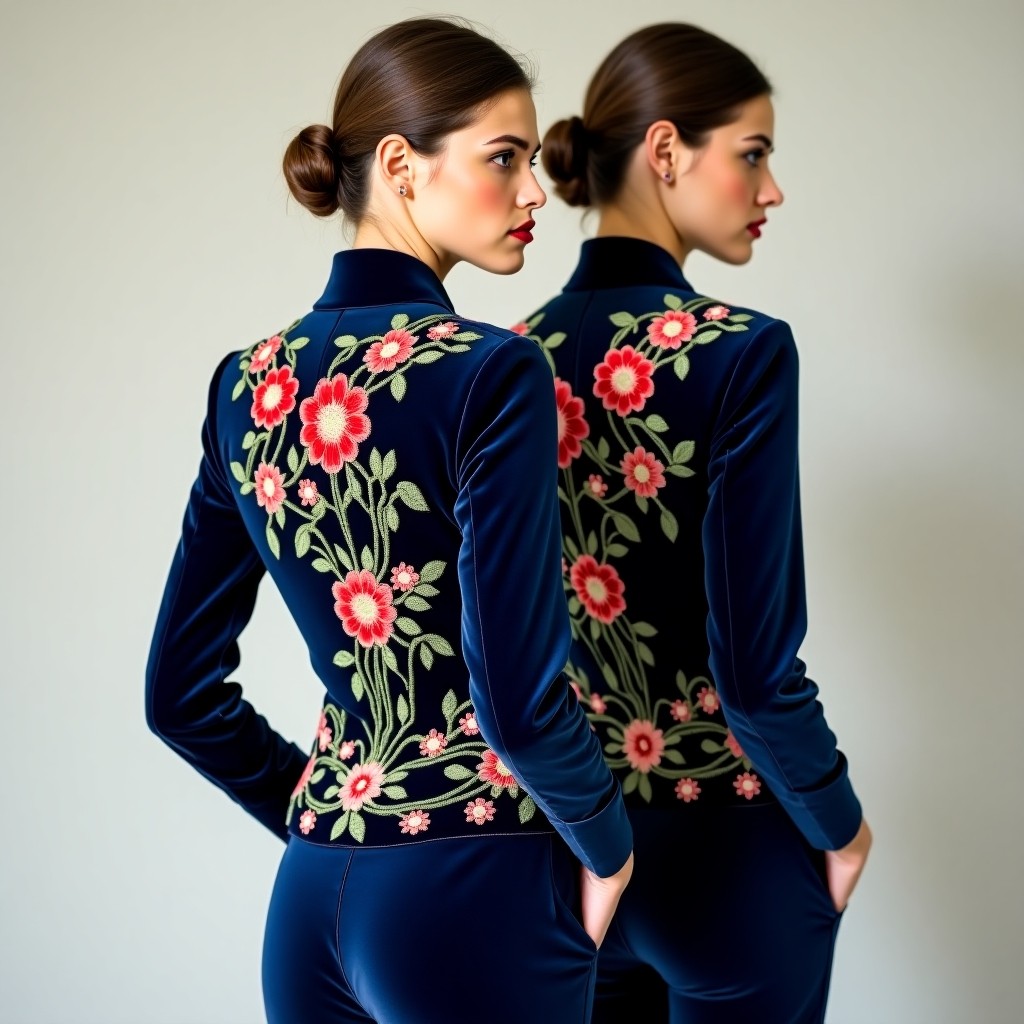Sophisticated Botanical Blazer Jacket