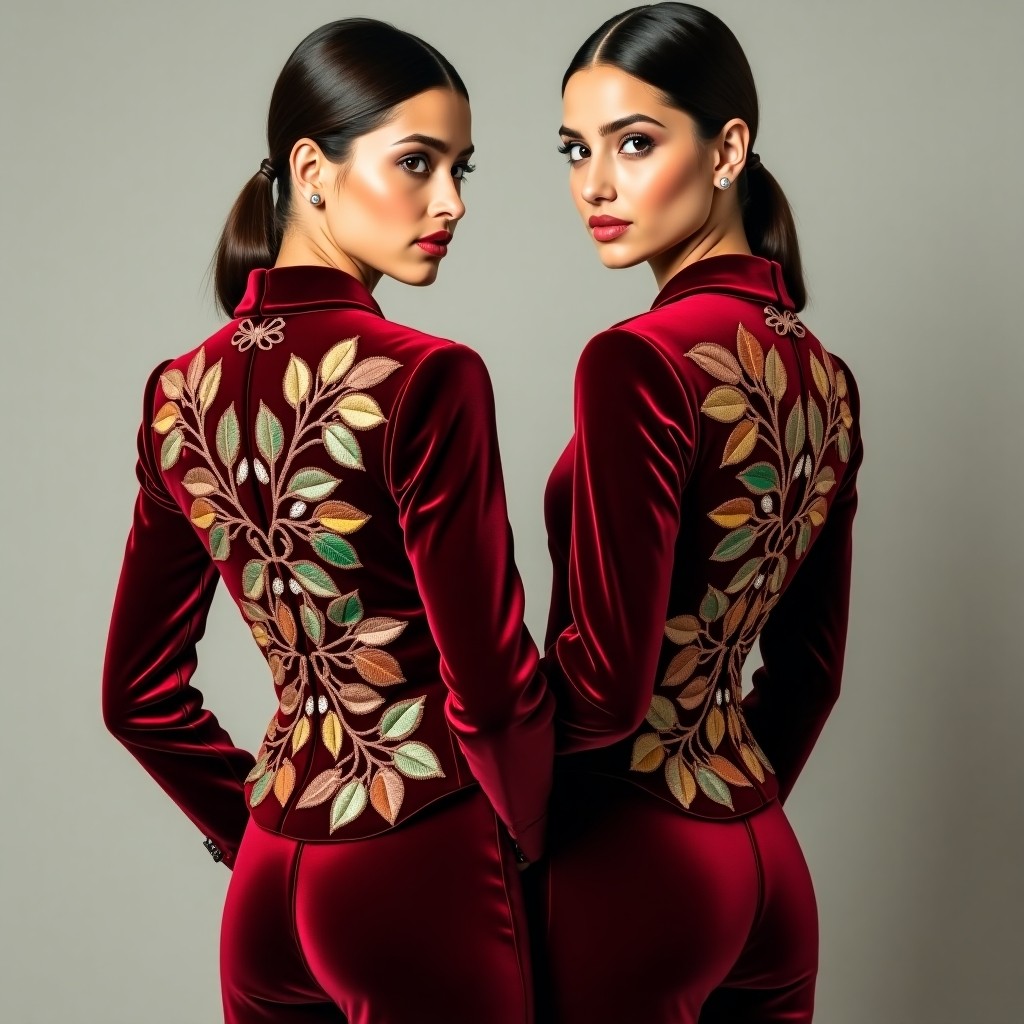 Premium Floral Scroll Embroidered Blazer